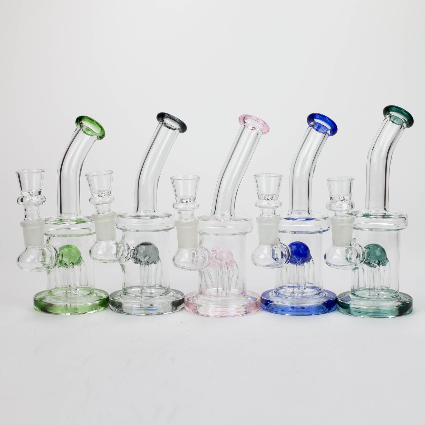 6.5" assorted color glass bong with tree arm diffuser_0