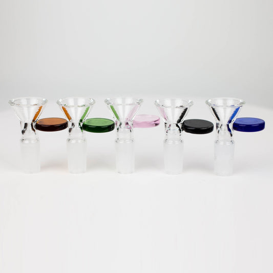 Glass bowl with  color round handle for 14 mm Pack of 3_0