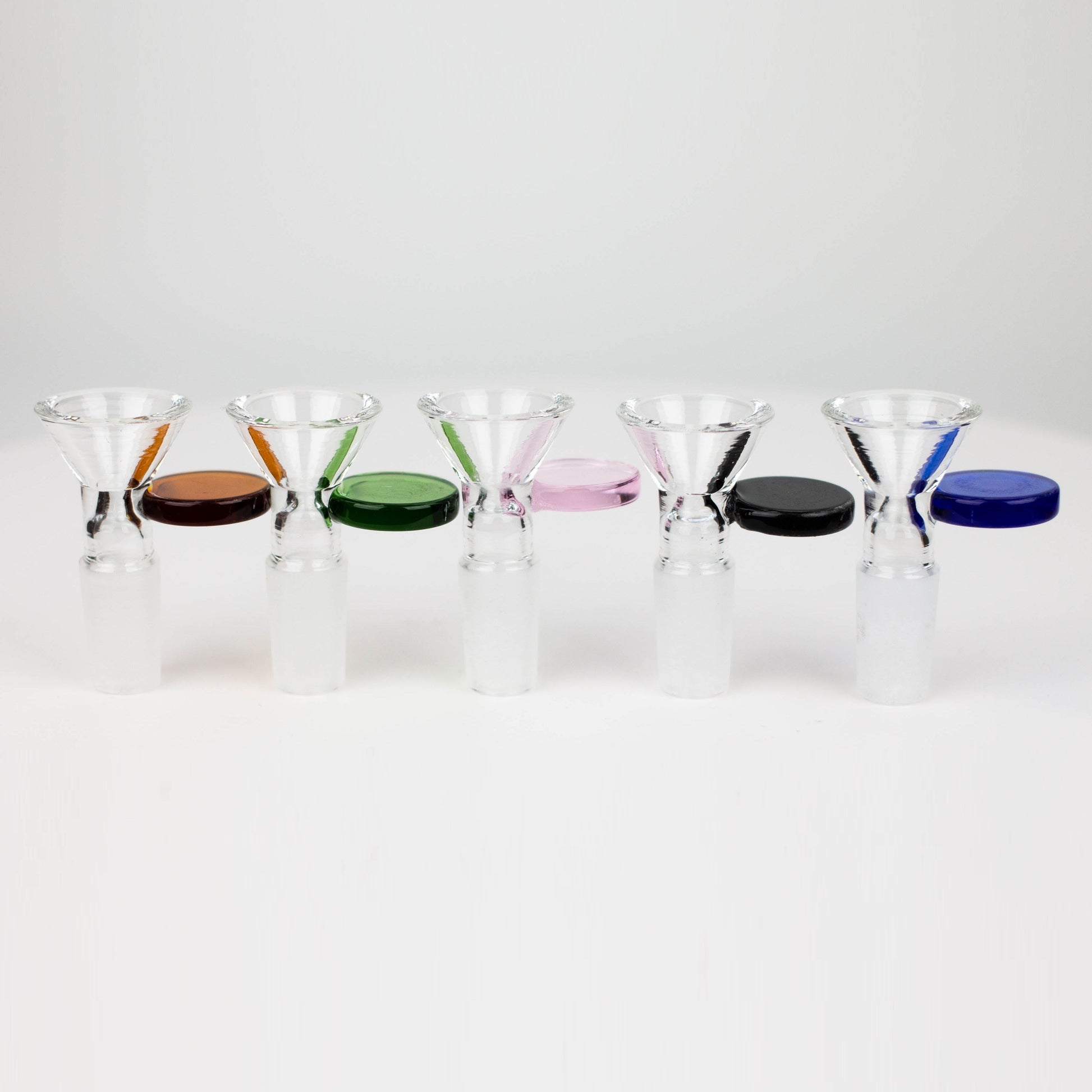Glass bowl with  color round handle for 14 mm Pack of 3_0