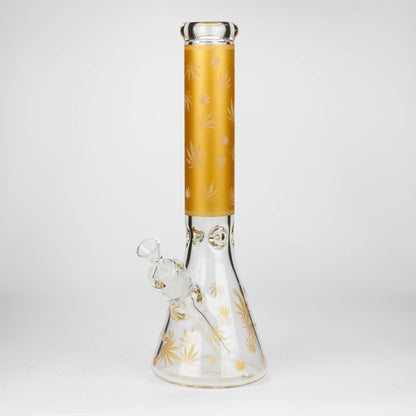 14" Leaf Glow in the dark 7 mm glass bong [LL033]_4