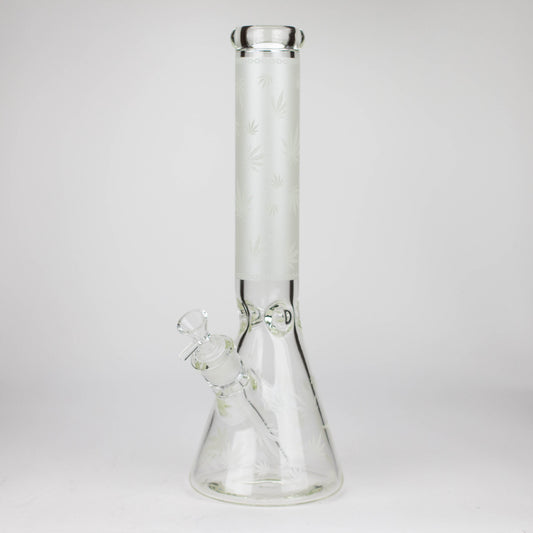 14" Leaf Glow in the dark 7 mm glass bong [LL033]_1