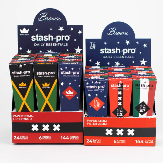 Stash-Pro |  Unbleached (Brown)  Pro 6 Cones box of 24_0