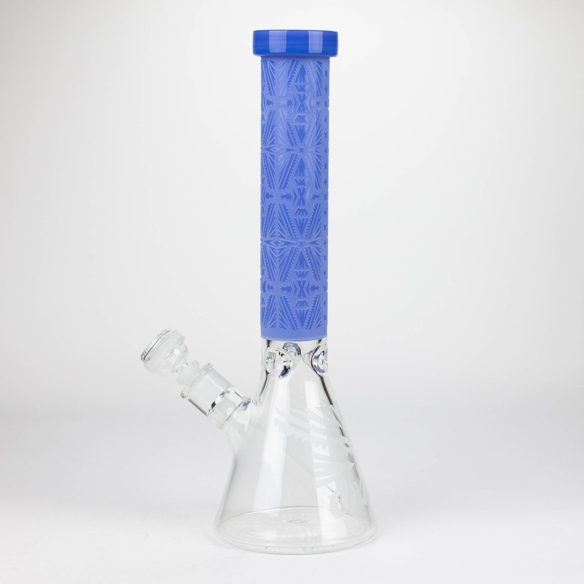 COBRA | 14" sandblasted geometric graphic 7 mm glass bong [YK08]_14