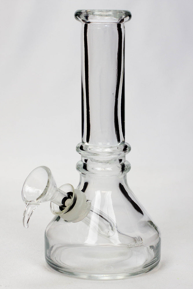 6" heavy clear soft glass water bong_0