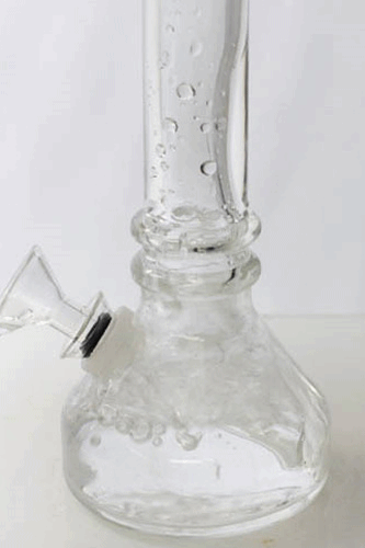 6" heavy clear soft glass water bong_1