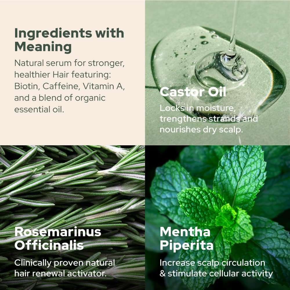 Plant of Life | Rosemary Mint Essential Oil for strengthening Hair & Skin (2oz / 60mL)_2