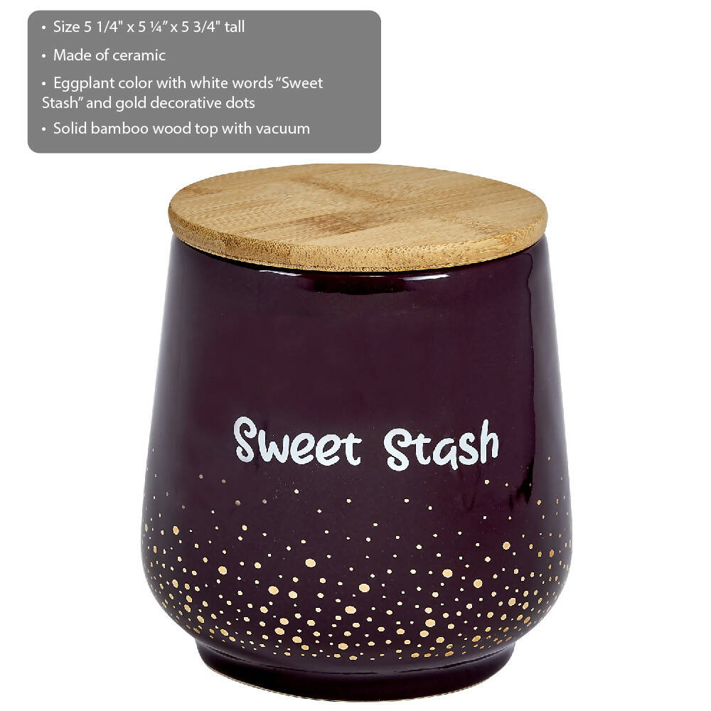 DELUXE CANISTER STASH JAR - GOLD DOTS - SWEET STASH_1