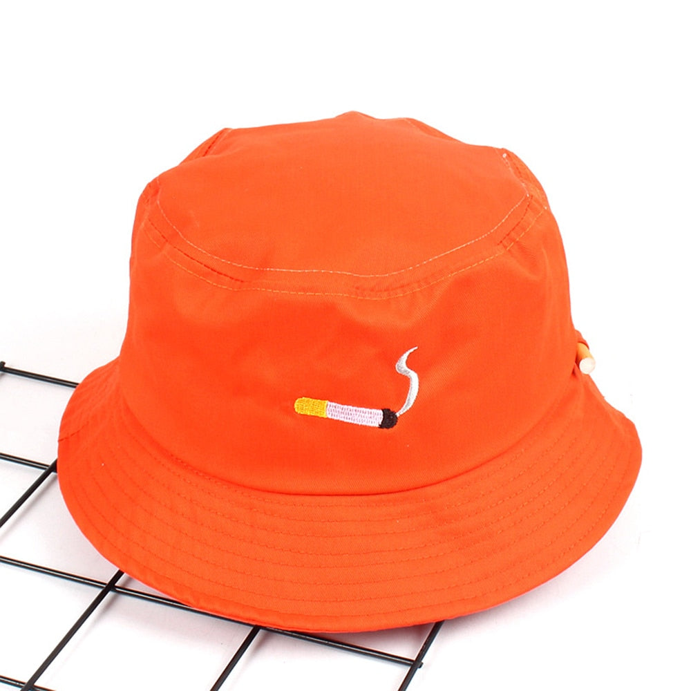 Cigarette Embroidery Bucket Hat