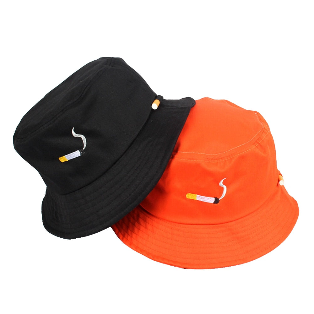 Cigarette Embroidery Bucket Hat