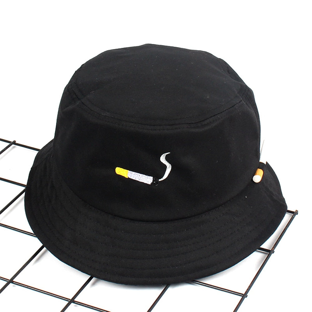 Cigarette Embroidery Bucket Hat