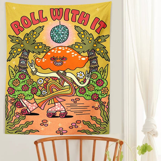 Mushroom Hippie Tapestry