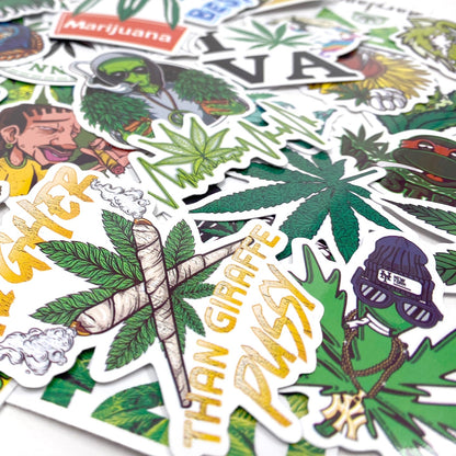50pcs Assorted Cannabis Design Stickers_1