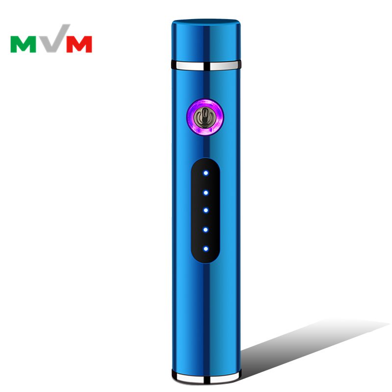 Portable Electronic Lighter USB Arc pipe Lighter with LED Button and Battery Indicator [MLT233]_0