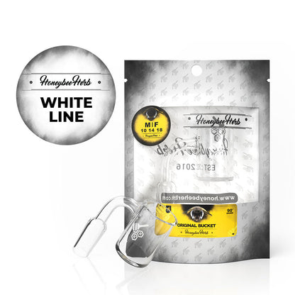 Honeybee Herb White Line 90° White Original Bucket Quartz Banger_1
