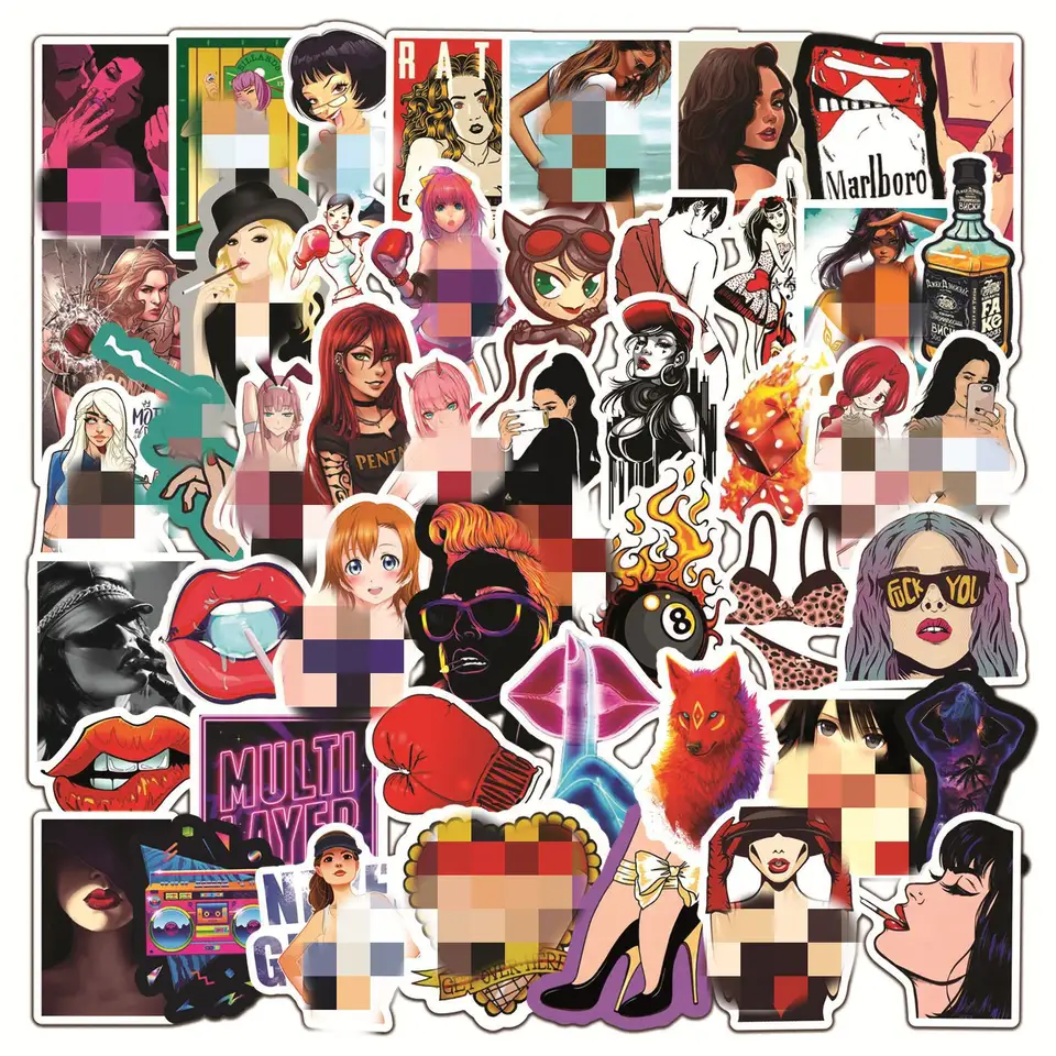 50pcs Assorted Pin Up Girls Design Stickers_0