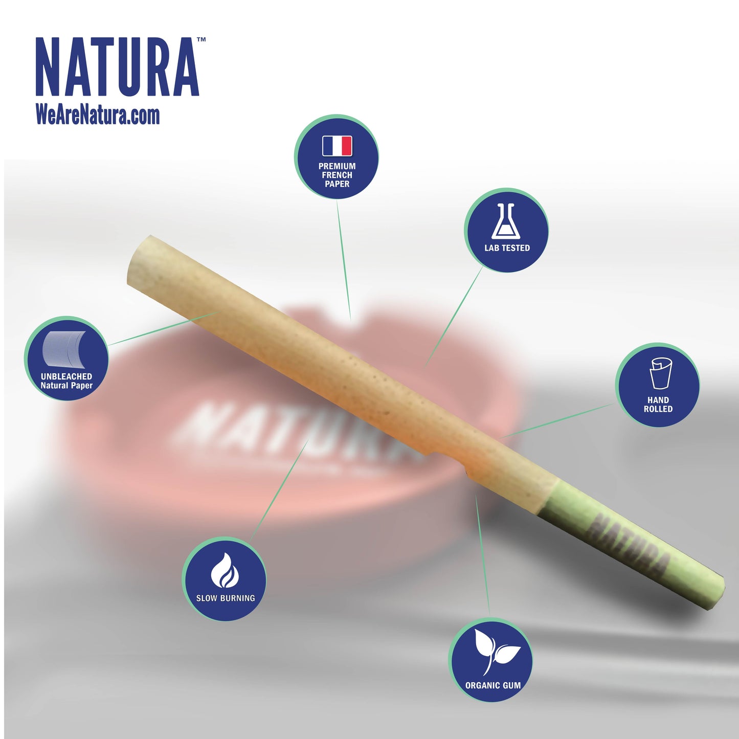 Natura –  Unbleached Brown Pre-Rolled Paper Mini Tower_1
