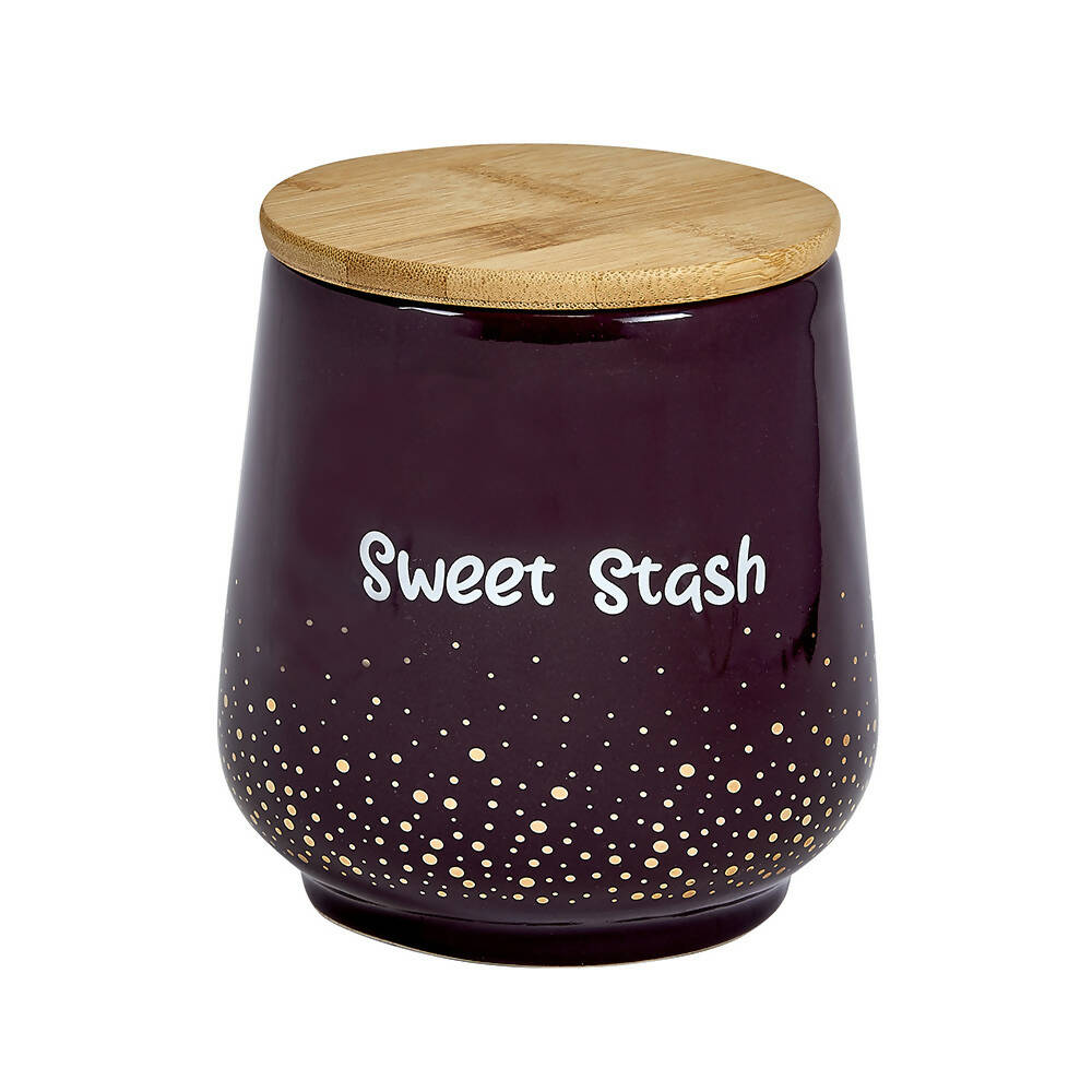DELUXE CANISTER STASH JAR - GOLD DOTS - SWEET STASH_0